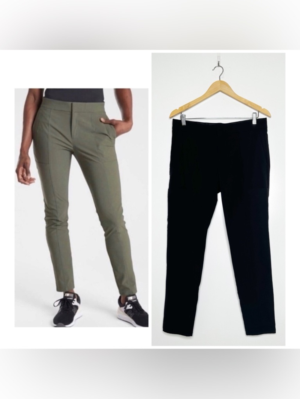 Athleta Black Wander Stash Skinny Ankle Pants Size 8 Petite